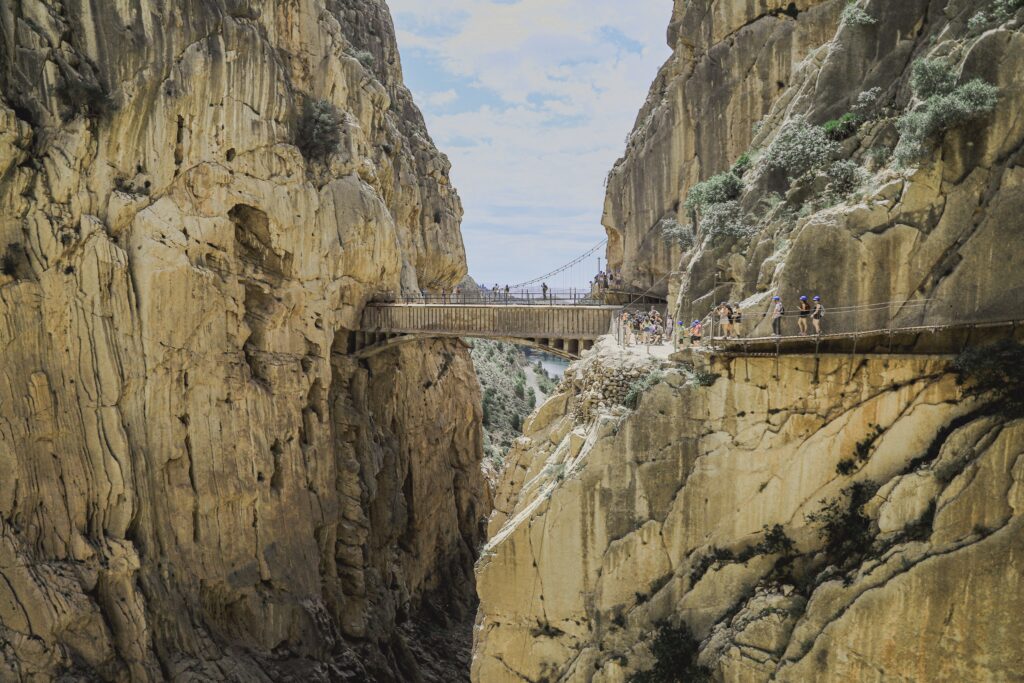 best day trips from Málaga - Explore the breathtaking Caminito del Rey footbridge nestled between rugged cliffs in Spain's mountains.